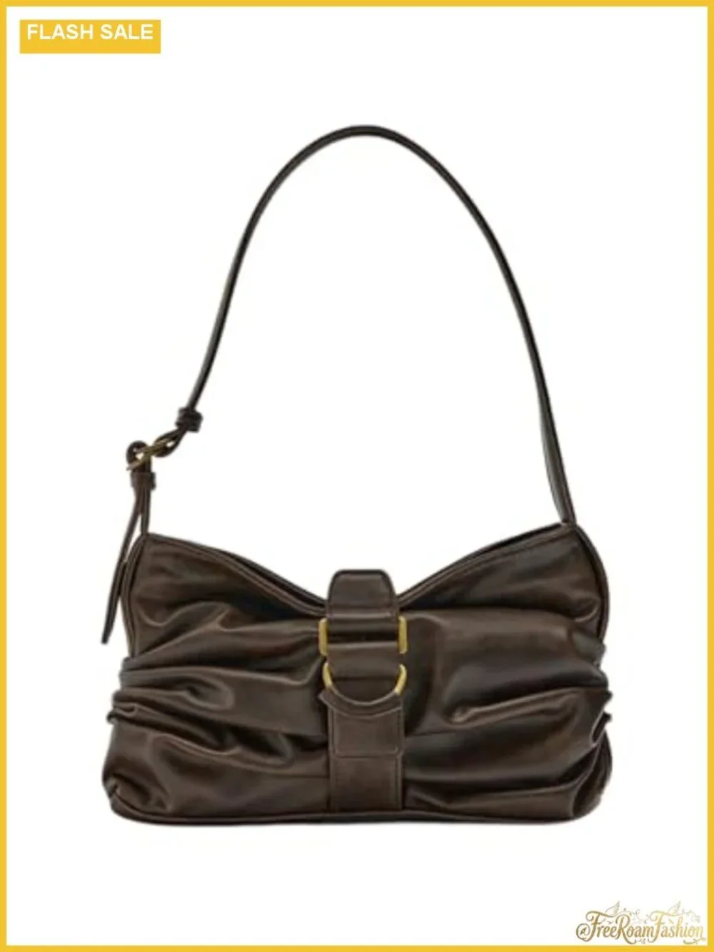 Women's Y2K Ruched Hobo Shoulder Bag Faux Leather